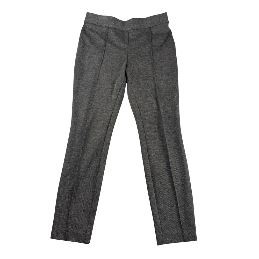 HM Womens Gray Knit Pull On Dress Pants Slim Fit Elastic Waist Size M